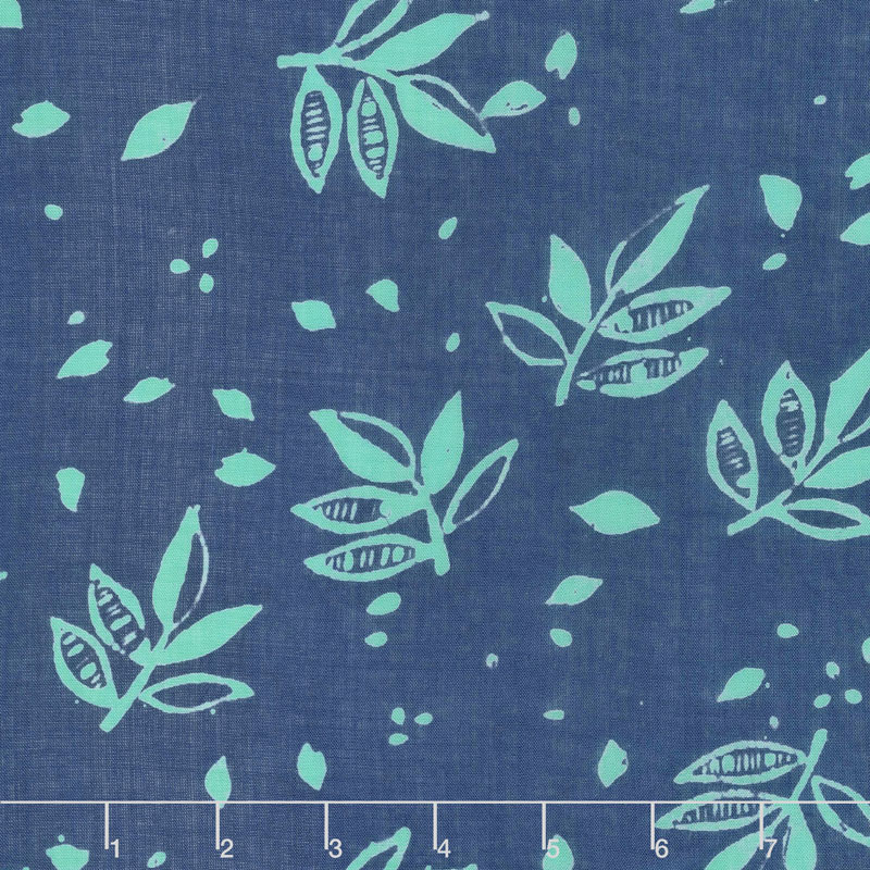Bazaar Rayon Batiks - Leaves Midnight Yardage