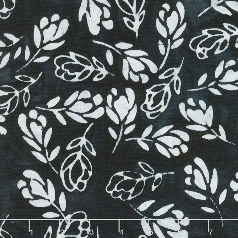 Signature Batiks - Falling Floral Black Yardage