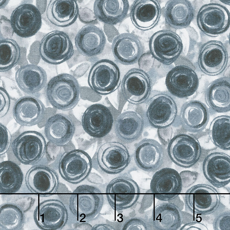Natural Blooms - Roses Dots Charcoal Yardage