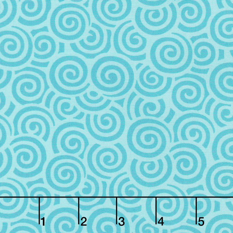 Flower Sacks - Swirls Turquoise Yardage