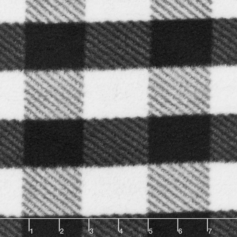 Fleece Plaids & Checks - Gingham Plaid Black Yardage