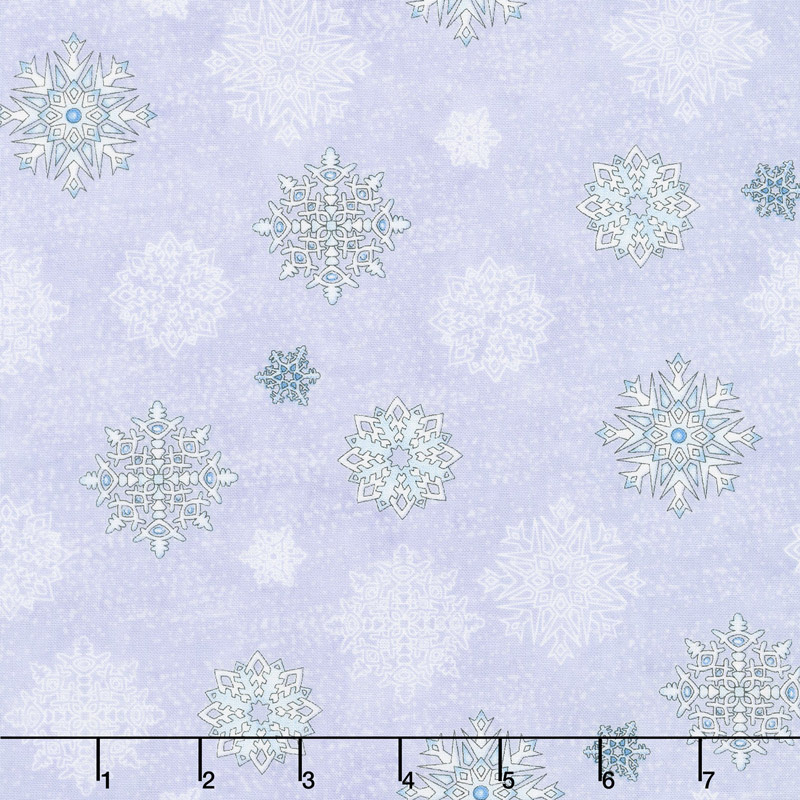 Arctic Wonderland - Snowflake Toss Light Gray Yardage