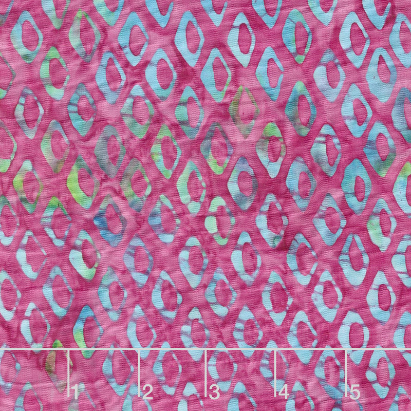 Ocean Odyssey Batiks - Fish Scales Raspberry Yardage