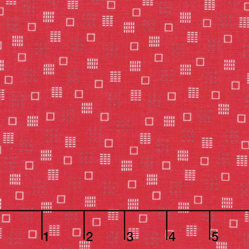 Autumn Love - Squares Red Yardage