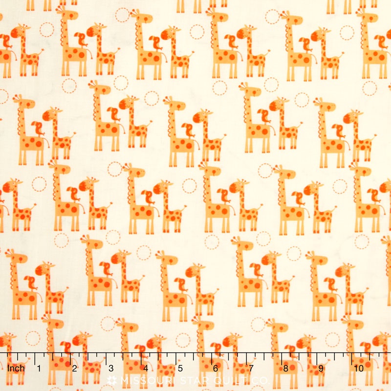 Giraffe Crossing 2 - Giraffes Orange Yardage