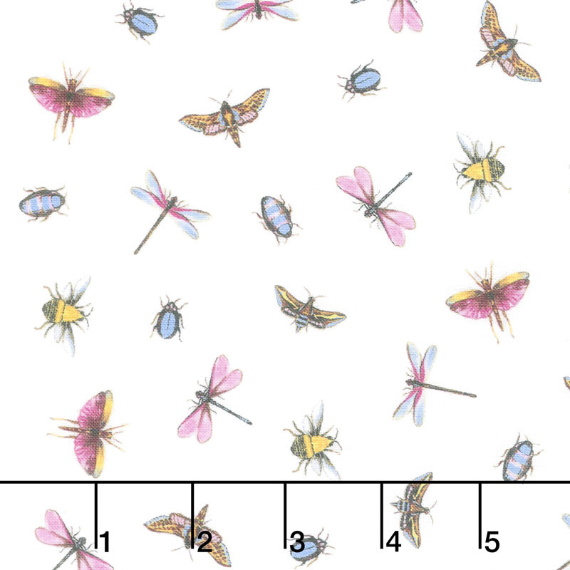 Greenhouse - Garden Insects White Yardage