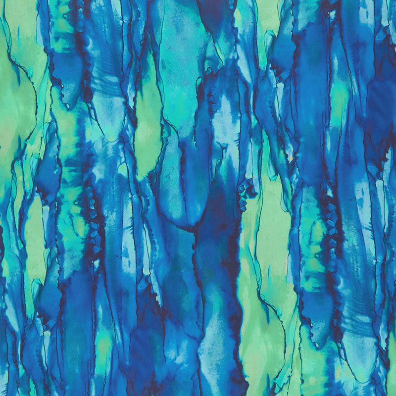 Bliss Bold and Bright - Reflections Blue Lagoon Digitally Printed Yardage