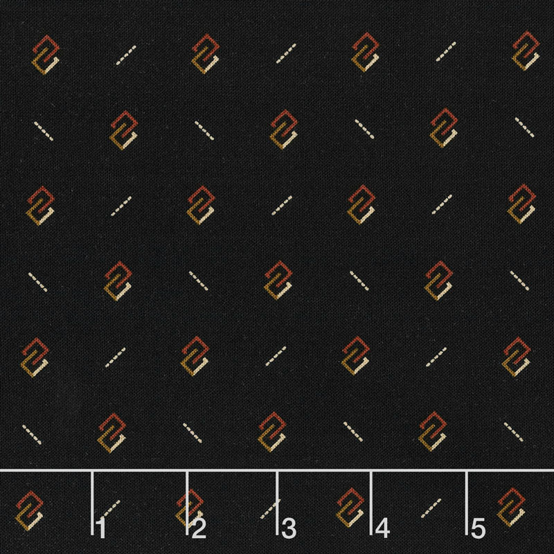 Shelbyville - Interlock Rectangles Black Yardage