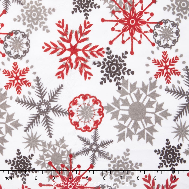 Cuddle Prints - Ice Crystals Scarlet 60