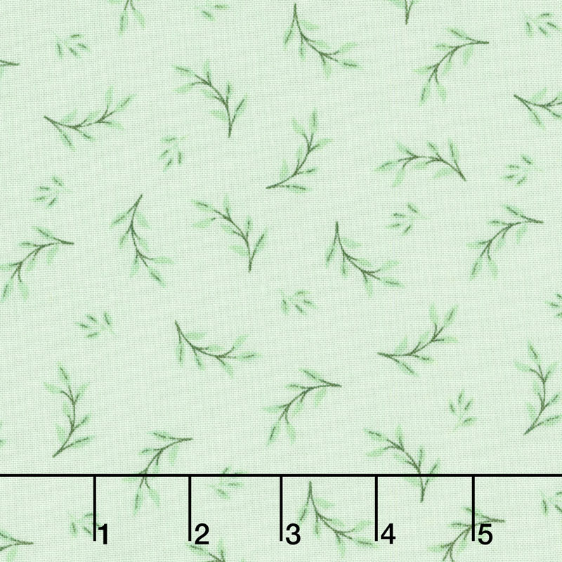 Bliss - Leaves Mint Yardage