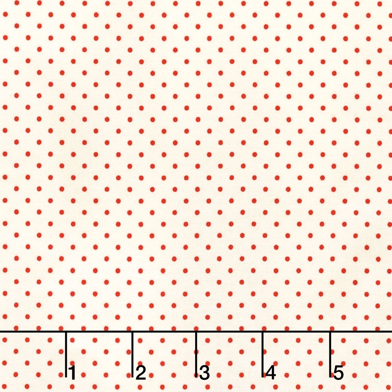 Swiss Dot - Swiss Dot Small Red on Cream Yardage