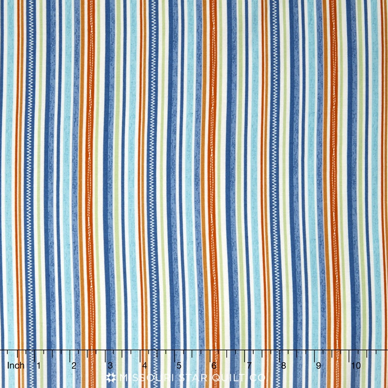 Road Trip - Stripe Blue Yardage