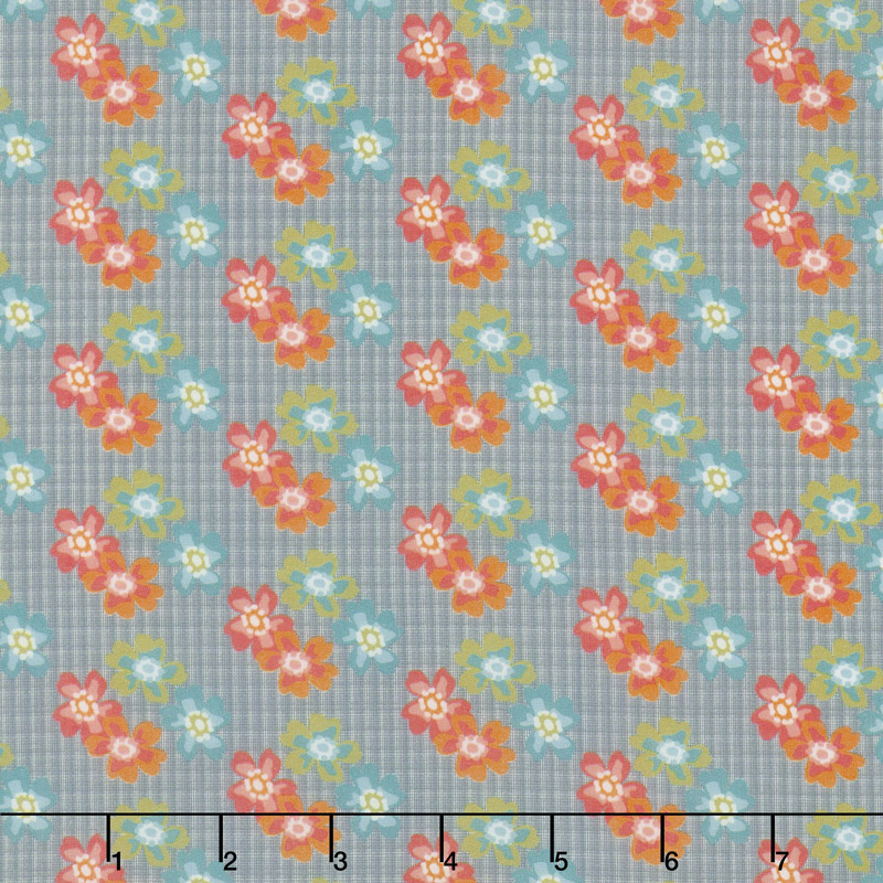 Floral Hues - Bouquet Gray Cotton Lawn Yardage