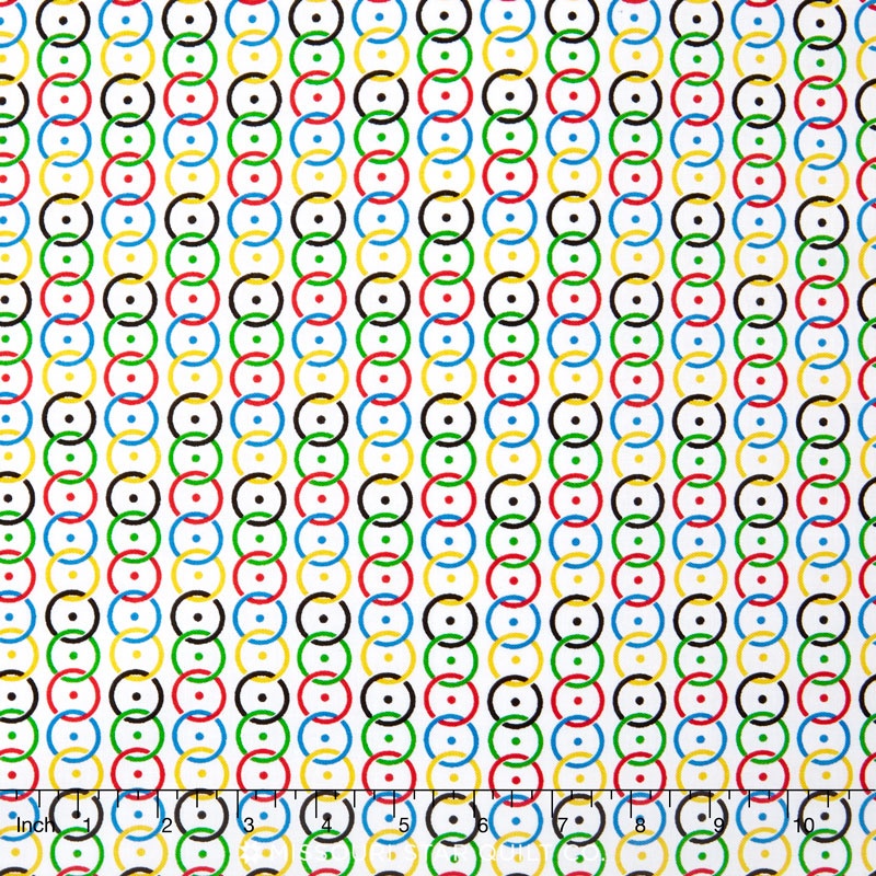 Our World - World Rings White Yardage