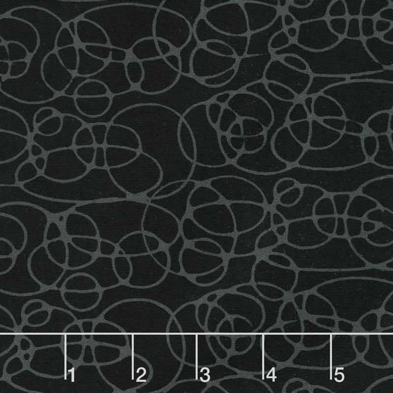 Black Beauty Batiks - Circles Black and Gray Yardage