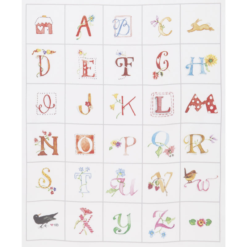Susan Branch Alphabet Digitally Printed Panel