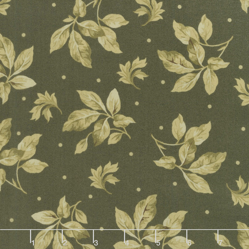 English Countryside - Spaced Leaves Green Yardage