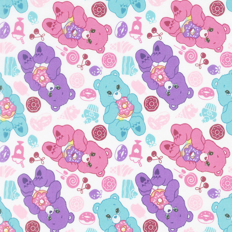 Care Bears - Sparkle & Shine Sweets in White Yardage