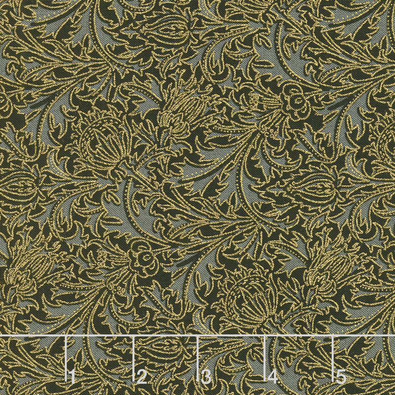 Morris Holiday 1897 - Thistle Ebony Metallic Yardage