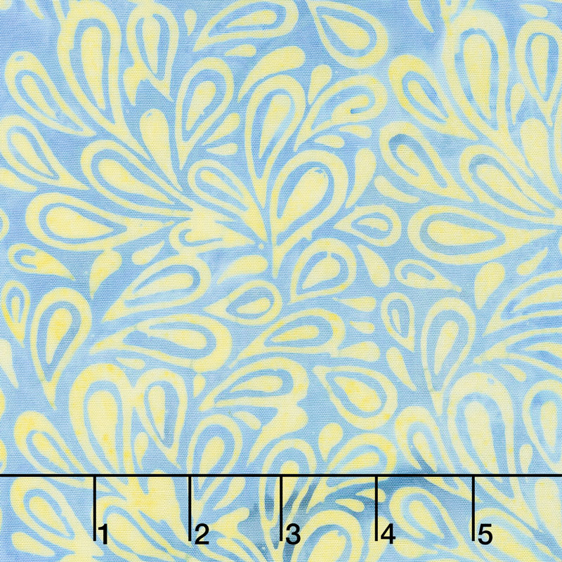 French Blue Batiks - Paisley Drops Buttercup Yardage