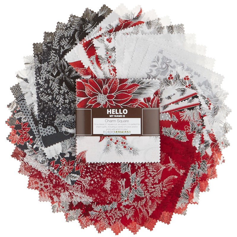 Holiday Flourish 12 Scarlet Metallic Charm Pack