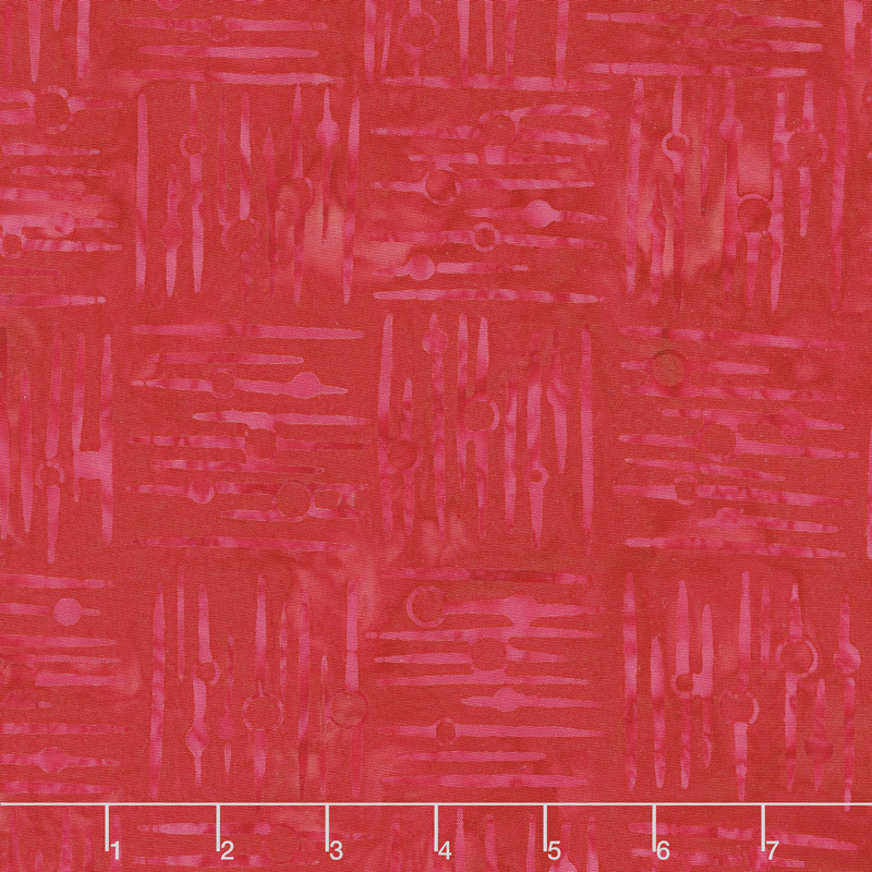 Cherry Sweet Batiks - Crosshatch Red Yardage