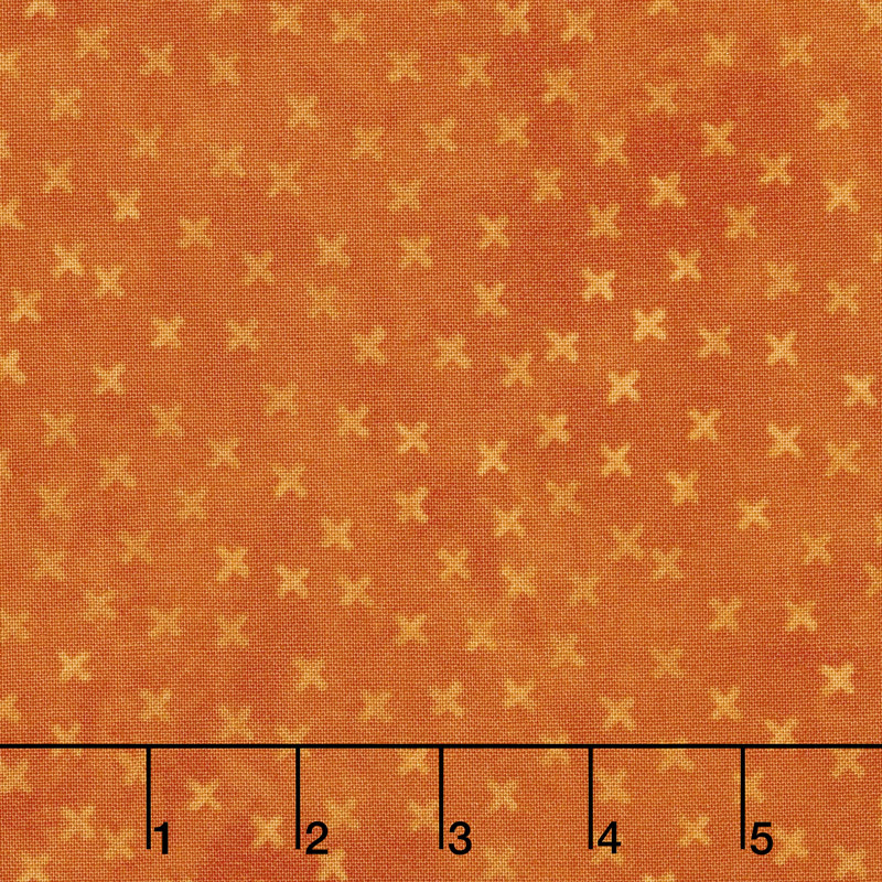 X's and O's - Little Kisses Orange Yardage