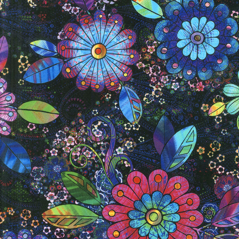 Starlight & Splendor - Rhapsody in Bloom Moonlit Digitally Printed Yardage