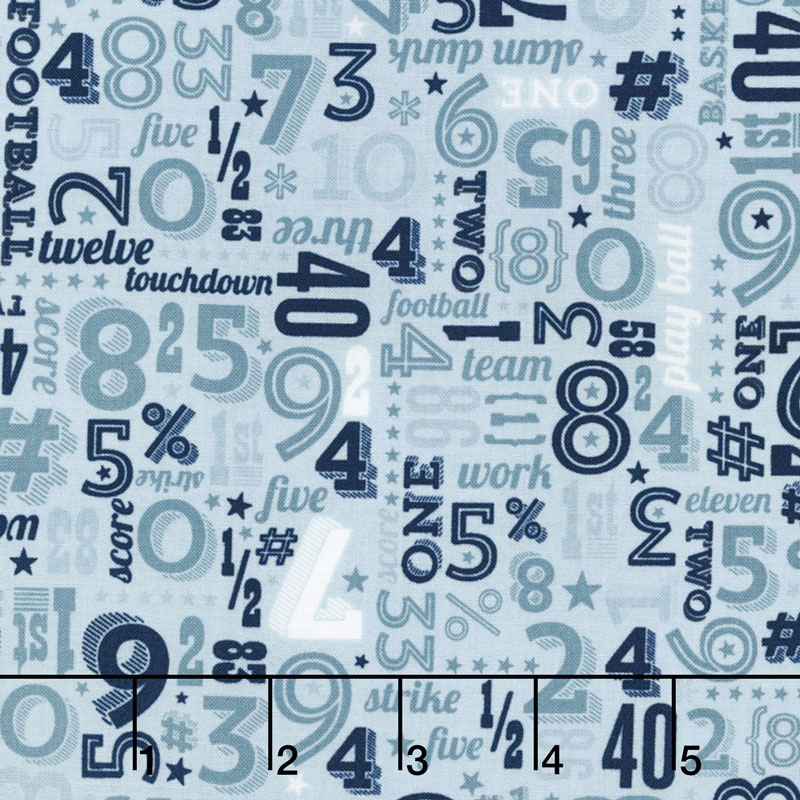 Game Day - Sports Numbers Aqua Yardage
