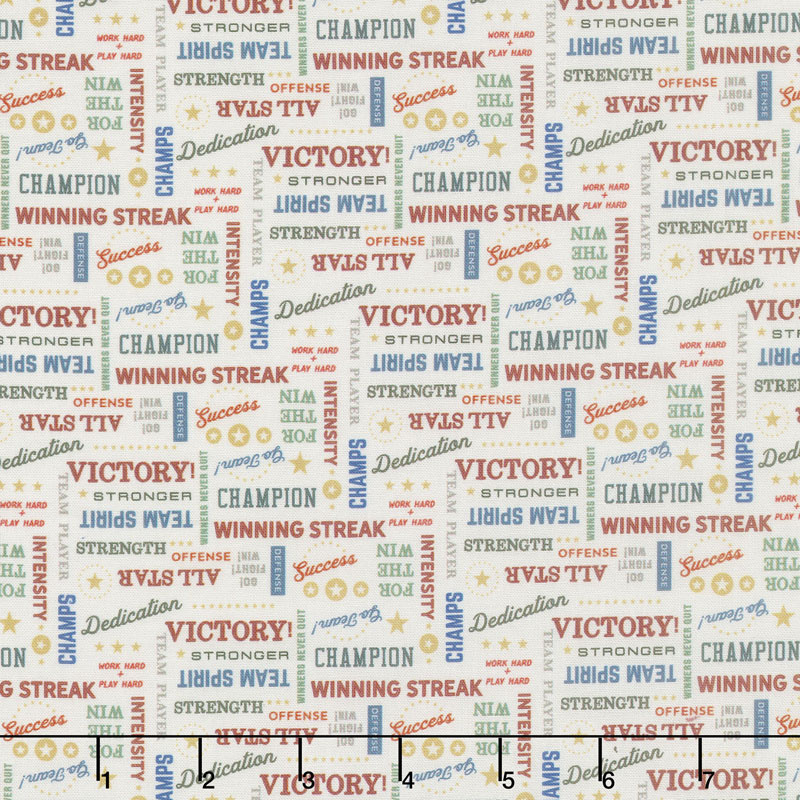 Varsity - Text Off White Yardage