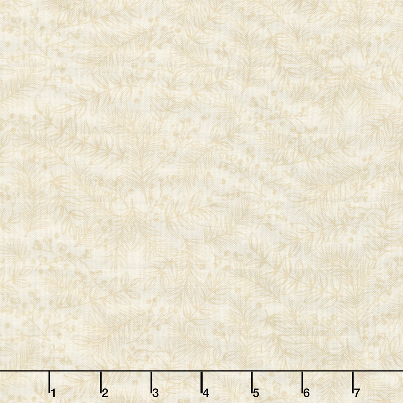 Winter Manor - Winter Greens Tonal Ivory Yardage