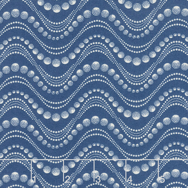 Red & Blue...and Roses Too! - Water Beads Blue Yardage