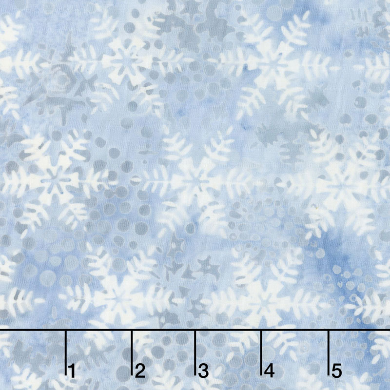 Icicle Batiks - Snowflake French Blue Yardage