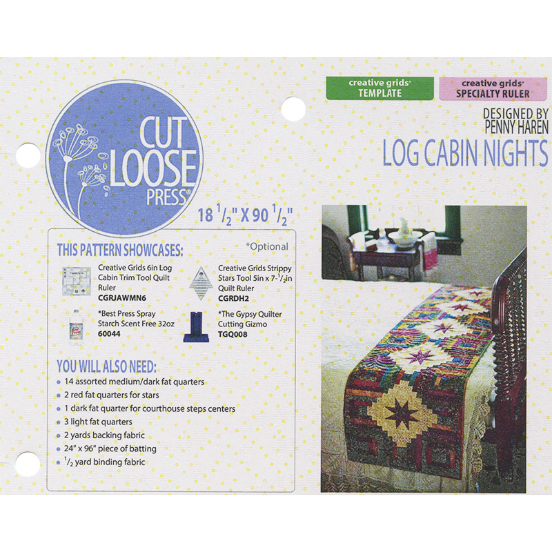 Log Cabin Nights Bed Runner Pattern Penny Haren Cut Loose Press