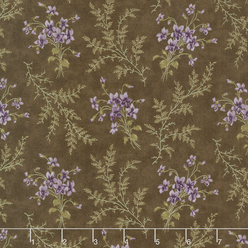 Sweet Violet - Violets & Ferns Earth Yardage