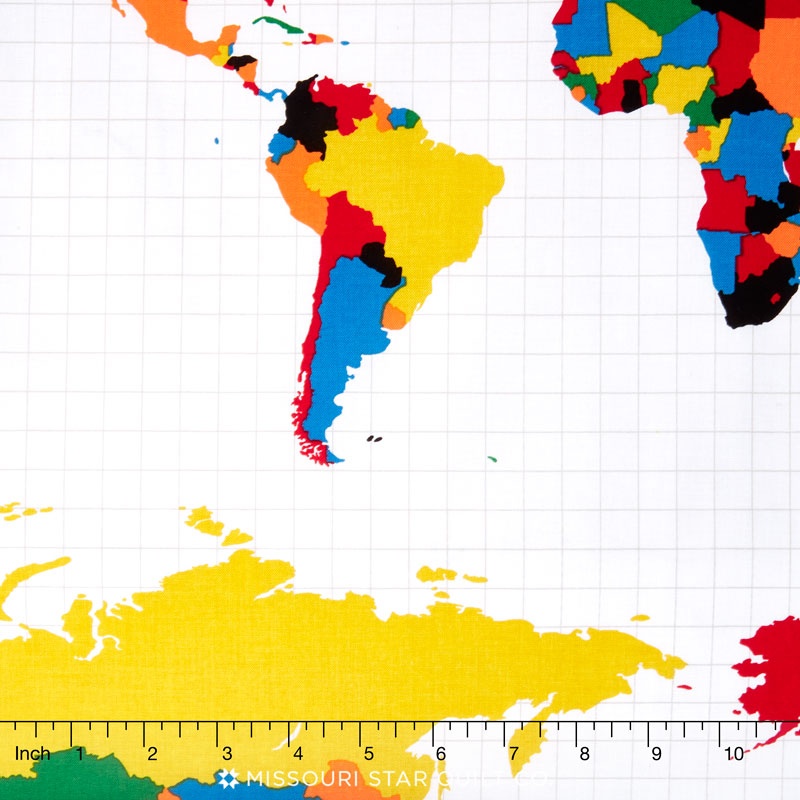 Our World - World Main White Yardage