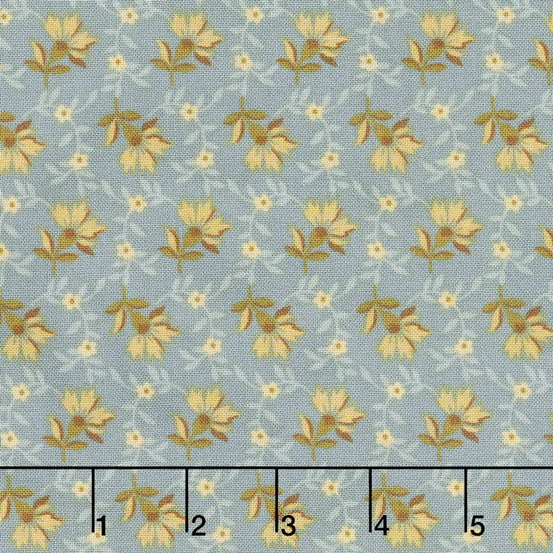 Bed of Roses - Lazy Dazy Dusty Teal Yardage