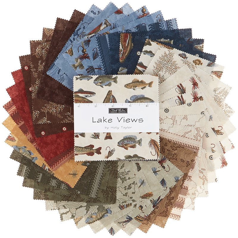 Lake Views Charm Pack by Holly Taylor; 42-5 Precut Fabric Quilt Squares