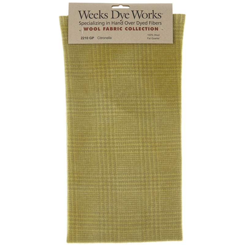 Weeks Dye Works Hand Over Dyed Wool Fat Quarter - Glen Plaid Citronella