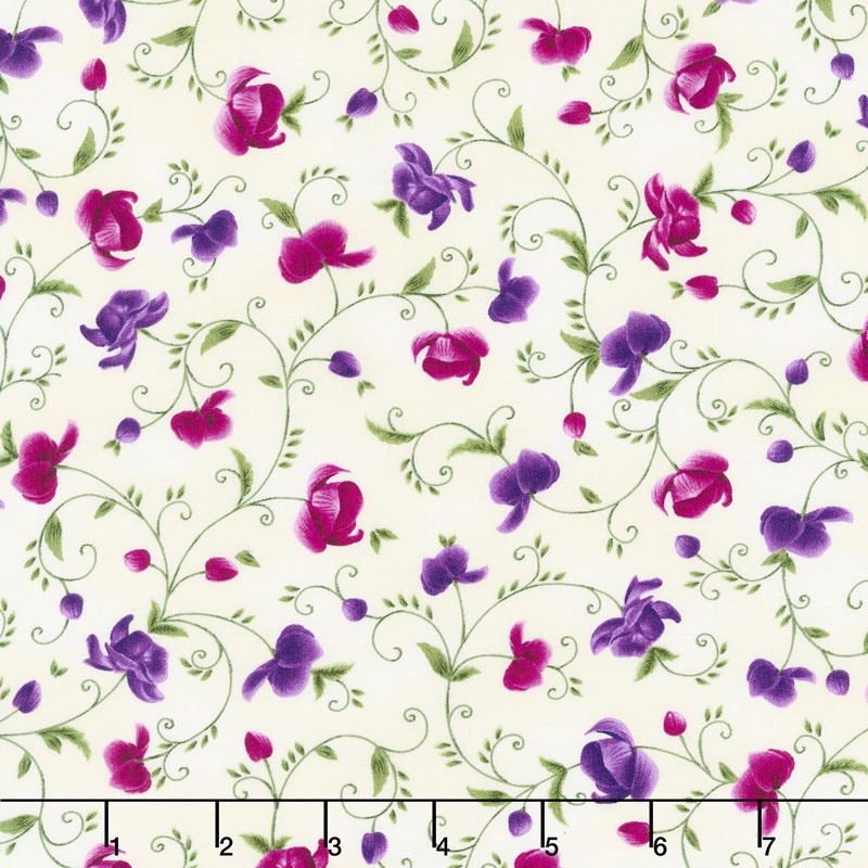 Wild Orchid - Viney Buds Cream Yardage