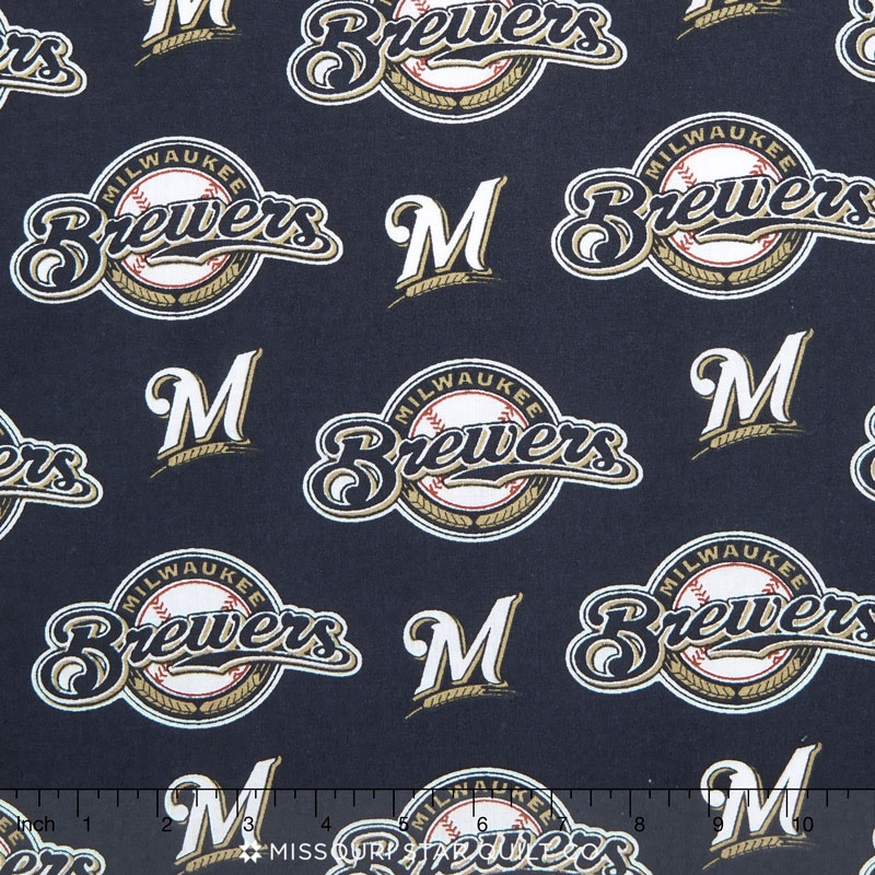 MLB Major League Baseball - Milwaukee Brewers Allover Yardage