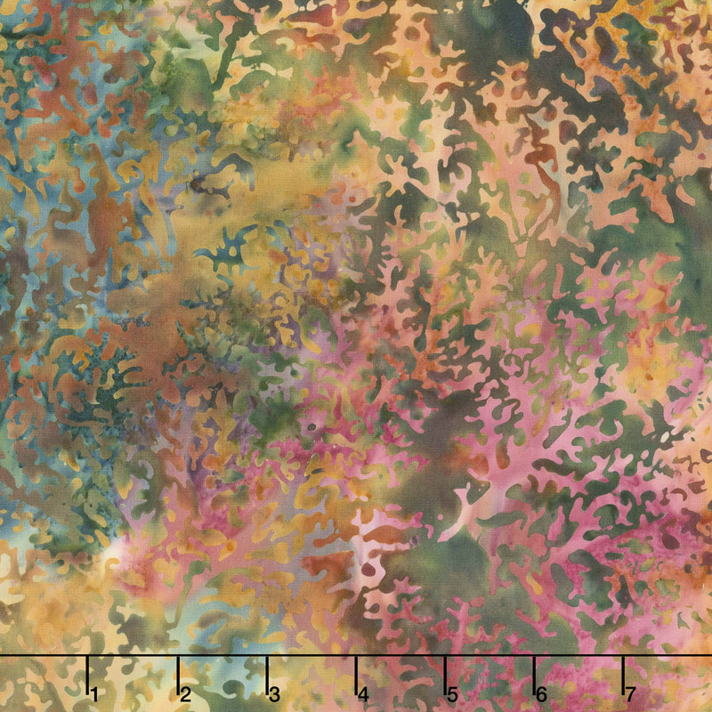 Neptune's Friends Batiks - Coral Beaujolais Yardage