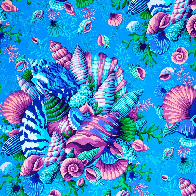 Kaffe Collective Spring 2017 - Shade Shell Bouquet Blue Yardage