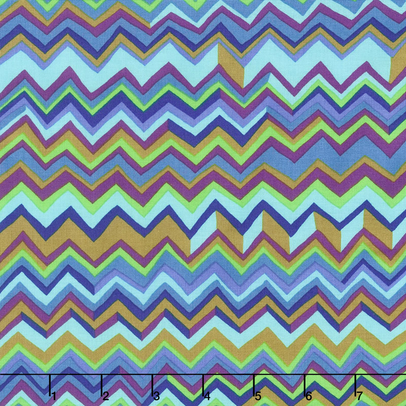 Kaffe Fassett Collective Fall 2017 - Dusk Zig Zag Moody Yardage