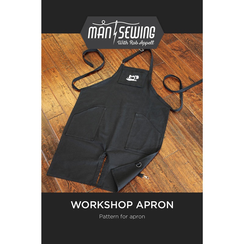 Man Sewing Work Shop Apron with Leg Straps Pattern