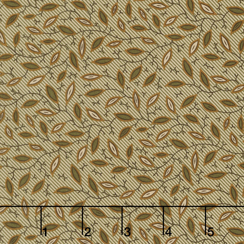 Spice It Up - Pointy Leaves Olive Green Yardage