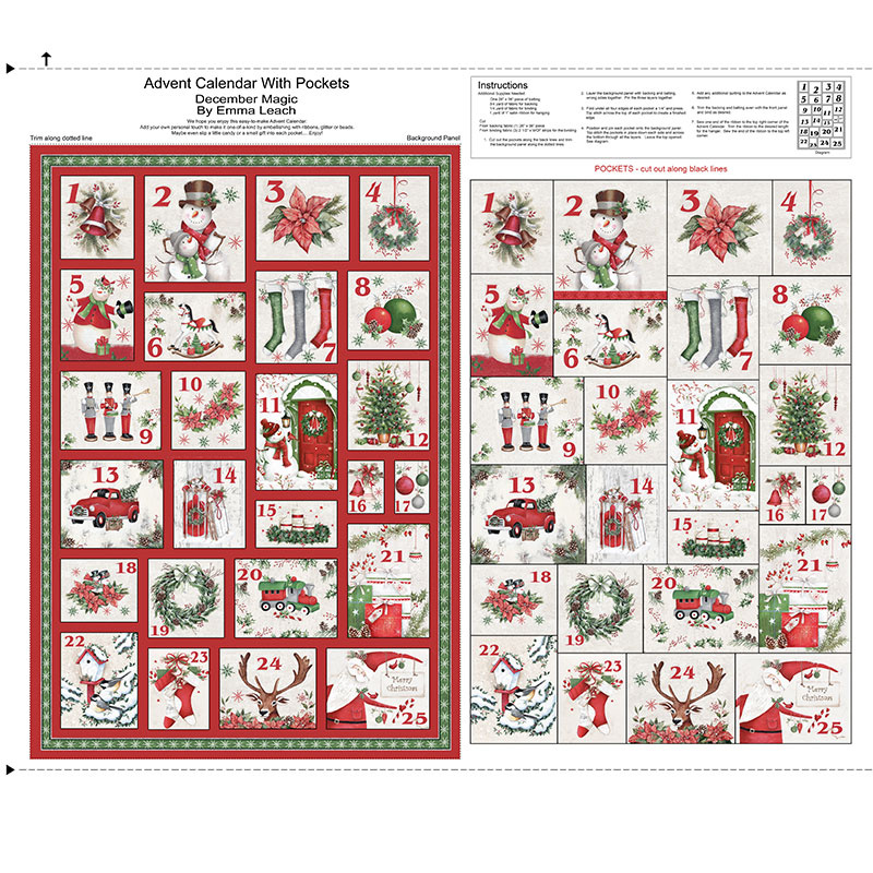 December Magic - Advent Calendar Ecru Panel