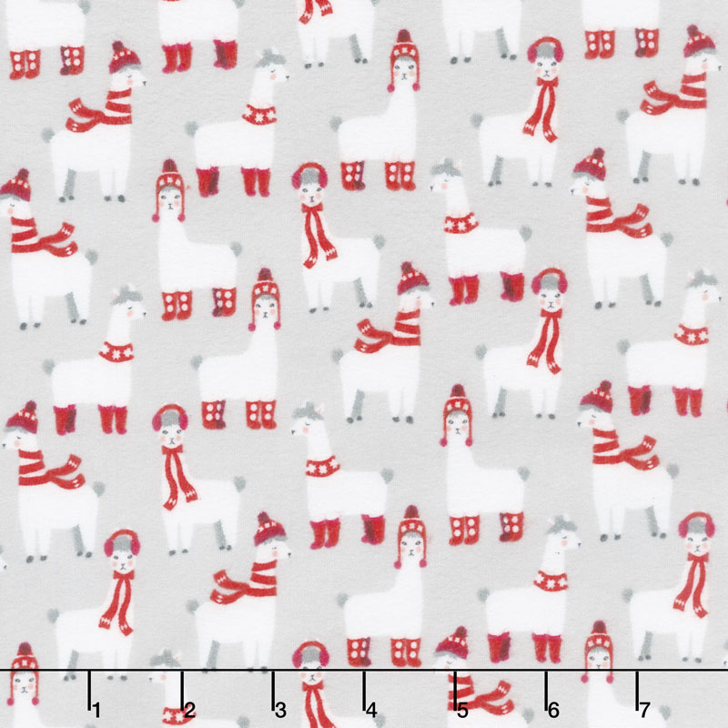 Bundled Buddies - Llamas Grey Flannel Yardage