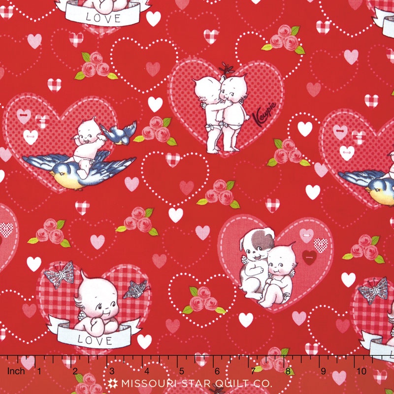 Kewpie Love - Main Red Yardage