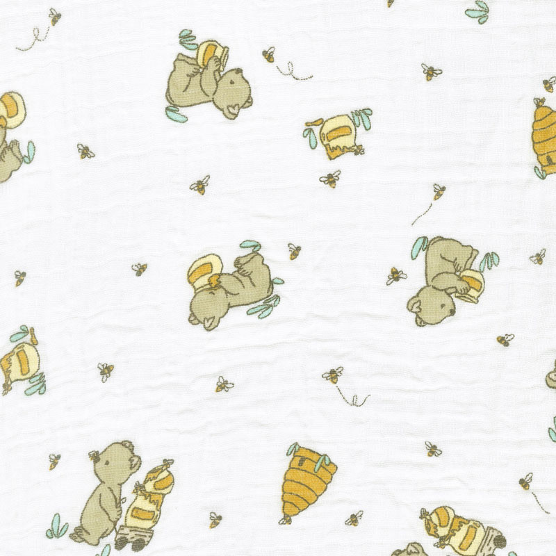 Embrace - Double Gauze Bear Hugs Banana Yardage